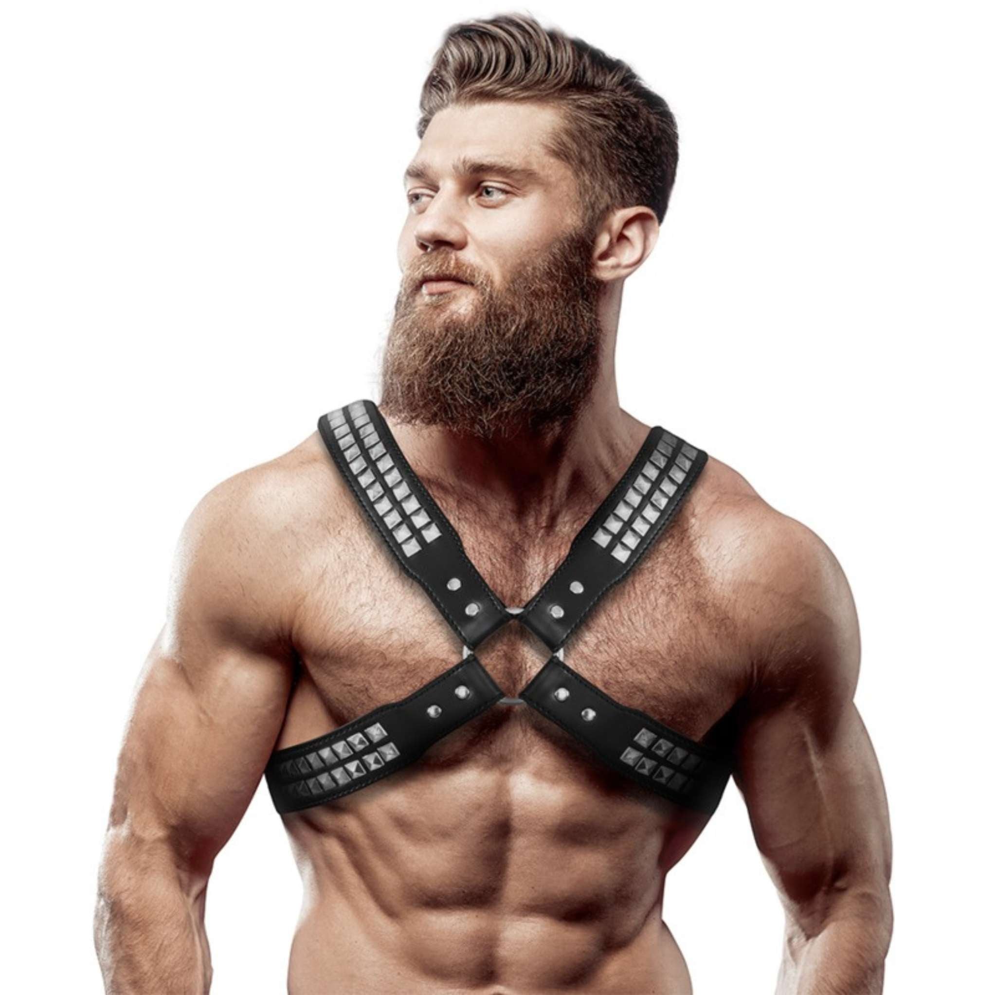FETISH SUBMISSIVE ATTITUDE KREUZBRUST HARNESS MIT NIETEN