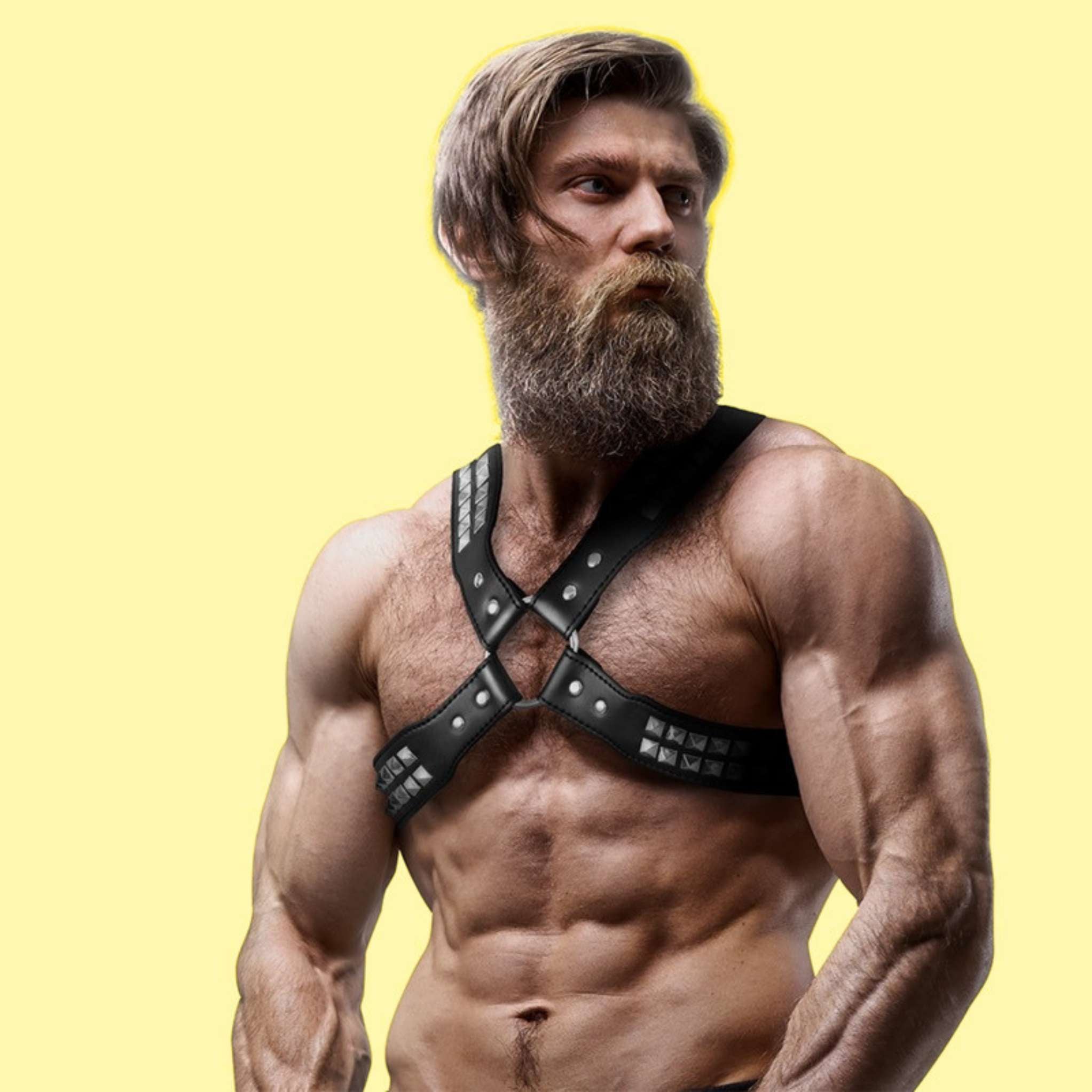 FETISH SUBMISSIVE ATTITUDE KREUZBRUST HARNESS MIT NIETEN