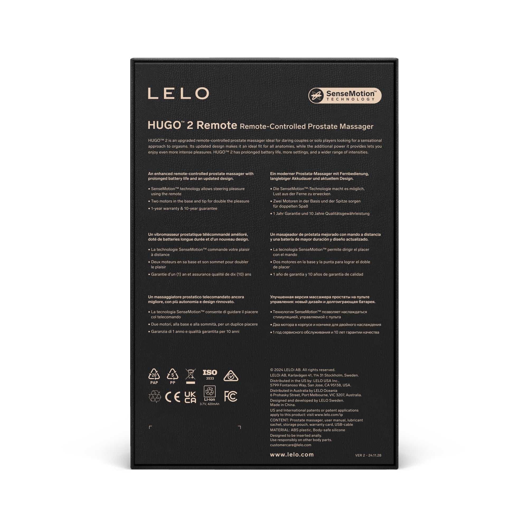 LELO - HUGO 2 PROSTATA VIBRATOR